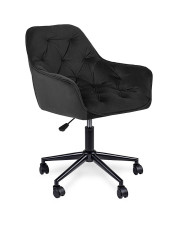 Czarny welurowy fotel biurowy - Xami 3X w sklepie Edinos.pl