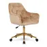 Beżowy welurowy fotel biurowy glamour - Xami 4X