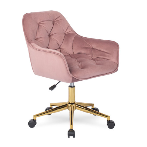 Różowy fotel obrotowy glamour Xami 4X