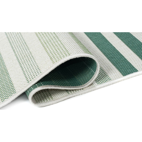 prostokątny dywan w paski płaskotkany zielony Losera 4X