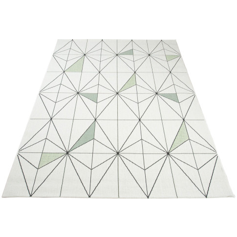 nowoczesny jasnozielony dywan sznurkowy geometryczny Losera 3X