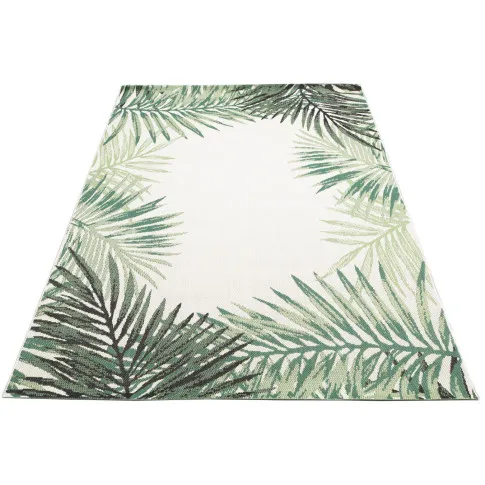 dywan sznurkowy z ramką z liści na taras do salonu boho Losera 6X