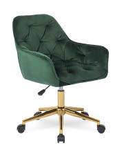 Zielony pikowany fotel welurowy glamour - Xami 4X