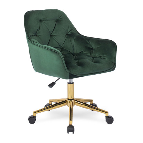 Zielony fotel obrotowy glamour Xami 4X