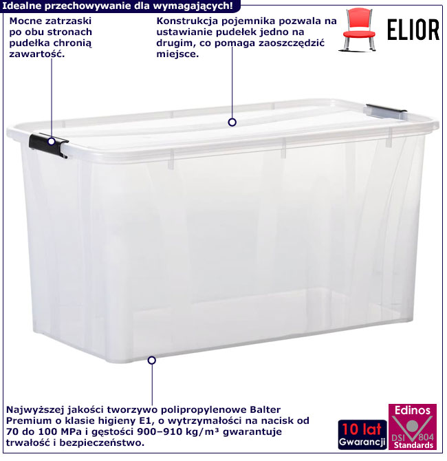 Infografika zestawu 2 pojemników 80l Enro 8X
