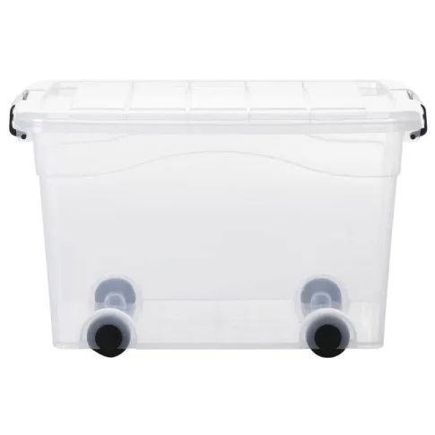zestaw 2 pudełek przezroczystych na kółkach do przechowywania Bovo 9X
