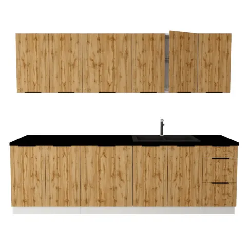 Komplet szafek kuchennych 260cm dąb wotan Madlen 37X