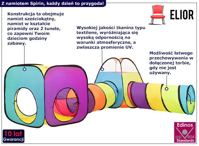 Namiot dziecięcy do zabawy z tunelami Avosa