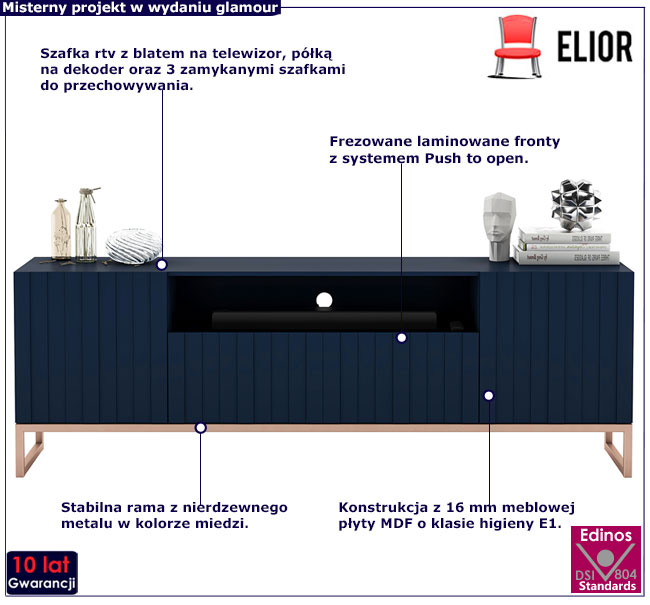 Szafka rtv w stylu modern glam Filo 7X