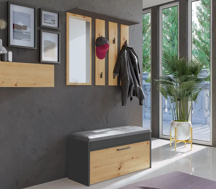 Przedpokój z wykorzystaniem garderoby do przedpokoju Riamia 3X