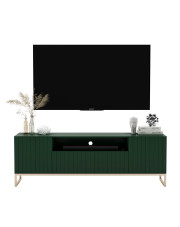Zielona stojąca szafka pod TV z lamelami - Irving 7X w sklepie Edinos.pl