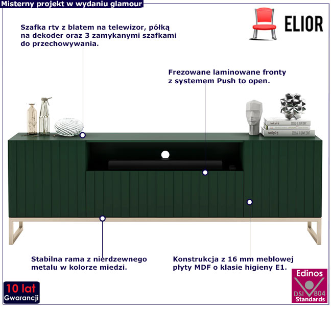 Szafka rtv w stylu modern glam Tirena 7X
