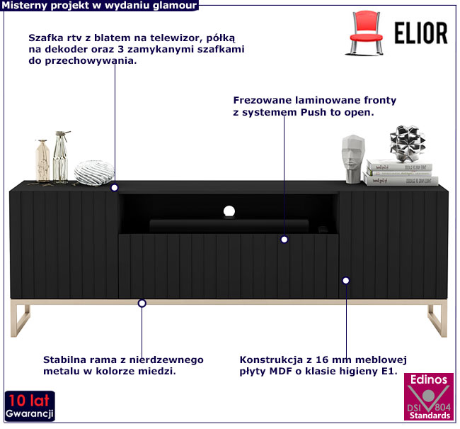Szafka rtv w stylu modern glam Filo 7X