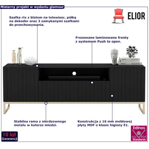 Czarna szafka rtv Irving 7X