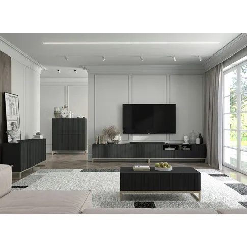 Wizualizacja aranżacji z czarnym zestawem Irving