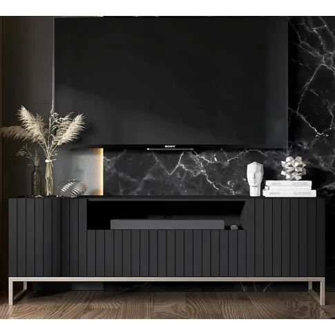 Wizualizacja z czarną szafką rtv Irving 7X