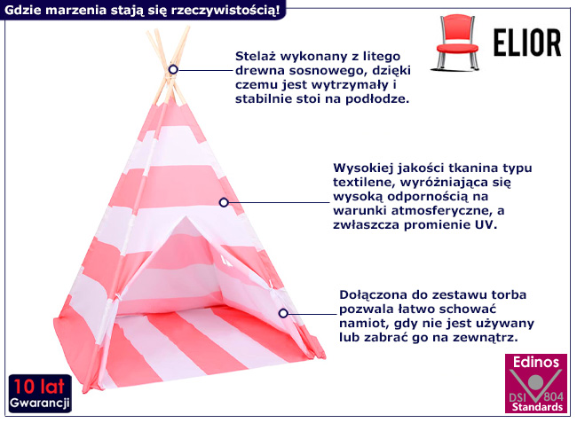 Dziewczęcy namiot tipi Grolis