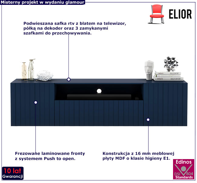 Szafka rtv w stylu modern glam Filo 8X