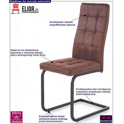 Fotografia Krzesło industrialne Senter - brązowe z kategorii Krzesła