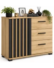 Komoda do salonu z lamelami na nóżkach - Igiz 3X w sklepie Edinos.pl