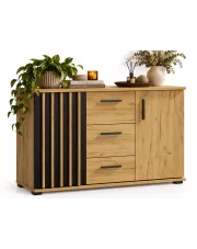 Komoda z lamelami dąb craft 120 cm - Igiz 5X w sklepie Edinos.pl