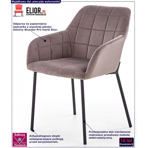 Fotografia Tapicerowane krzesło industrialne Zeppen - popielate z kategorii Krzesła wg koloru/stylu