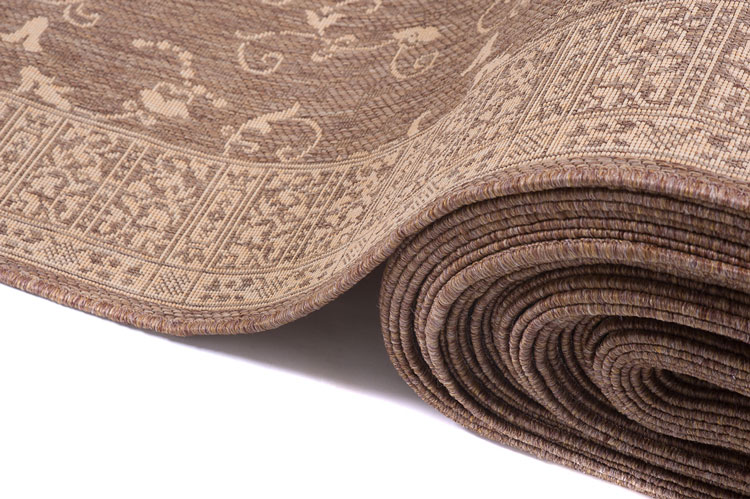 Brązowy chodnik sznurkowy w rustykalny wzór Fleksi 11X