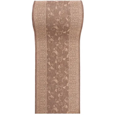 Brązowy chodnik sznurkowy w rustykalny wzór Unos 11X