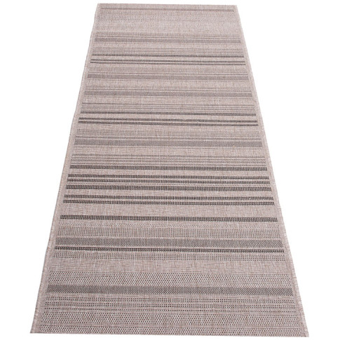 Szaro czarny chodnik dywanowy płasko tkany sznurkowy w paski Unos 9X