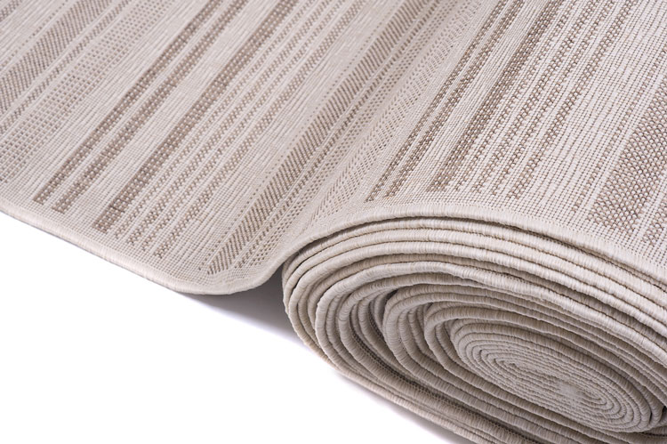 Beżowy chodnik sznurkowy w paski na metry Fleksi 9X