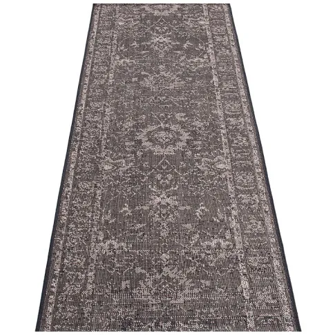 Czarno szary chodnik sznurkowy do korytarza rustykalnego Unos 8X