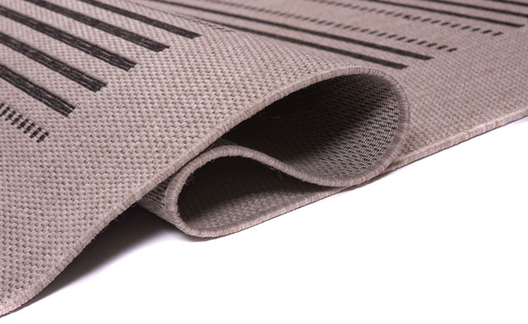 Szaro czarny chodnik sznurkowy w linie Fleksi 7X