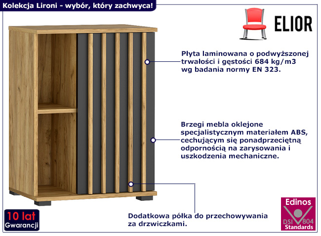 Szafka na nóżkach w stylu loft Lironi 8X