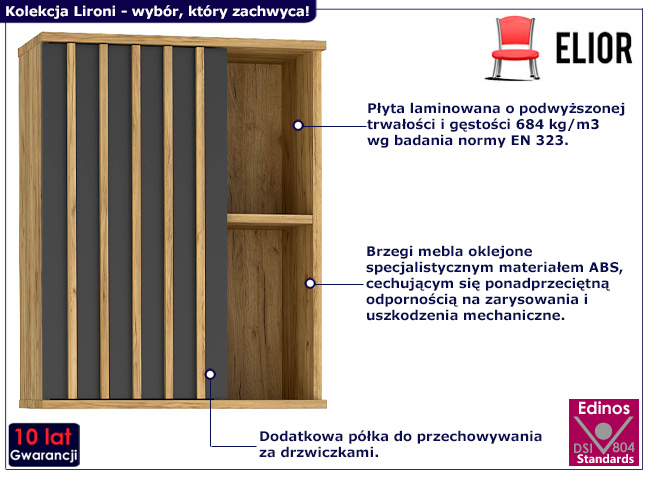 Wisząca szafka w stylu loft Lironi 9X