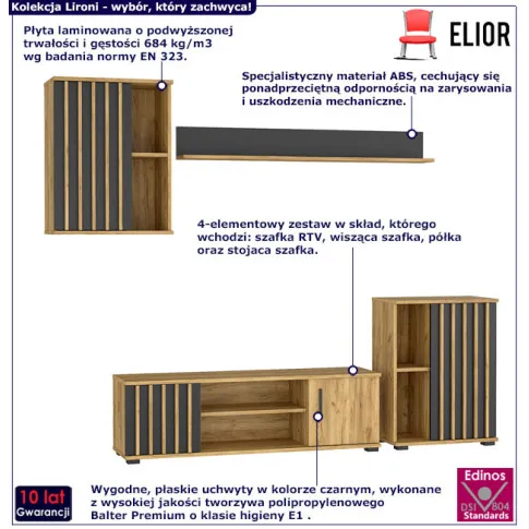 Zestaw mebli do salonu 4 elementy Lireni 11X