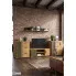 4 elementowy zestaw mebli z lamelami loft Igiz 12X w salonie loft