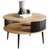 Okrągły loftowy stolik kawowy dąb artisan + czarny - Darvex 3X