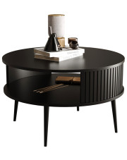 Czarny okrągły stolik kawowy z lamelami - Darvex 8X w sklepie Edinos.pl