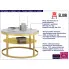 Stolik kawowy glamour Robini 3X złoty beton