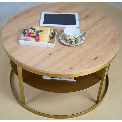 Wizualizacja stolika kawowego Robini 3X złoty dąb artisan