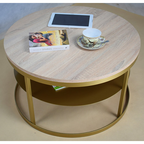 Wizualizacja stolika kawowego Robini 3X złoty dąb sonoma