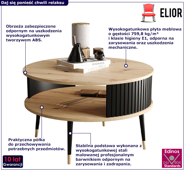 Okrągły nowoczesny stolik Furios 3X