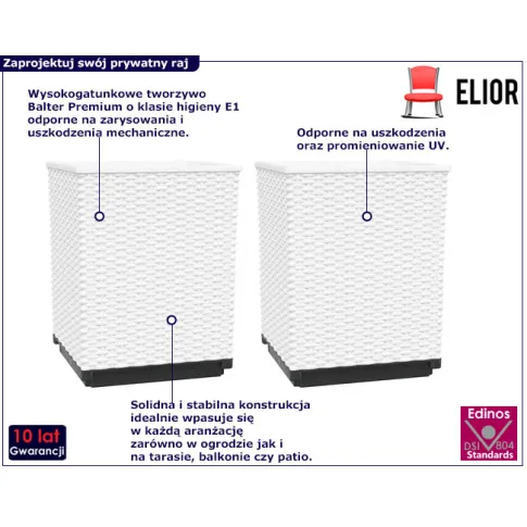 Komplet 2 białych donic Ubex