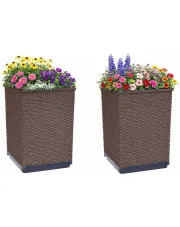 Brązowy komplet donic ogrodowych - Rabor w sklepie Edinos.pl