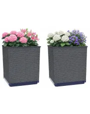 Zestaw 2 czarnych donic ogrodowych - Rabor w sklepie Edinos.pl