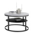 Okrągły stolik kawowy z półką czarny + beton - Robini 4X