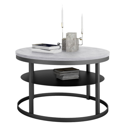 Okrągły stolik kawowy Robini 4X czarny beton