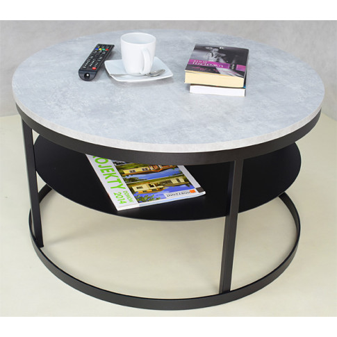 Wizualizacja stolika kawowego Robini 4X czarny beton