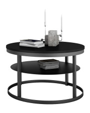Czarny stolik kawowy w stylu industrialnym - Robini 4X w sklepie Edinos.pl