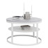 Okrągły stolik kawowy biały + beton - Robini 5X